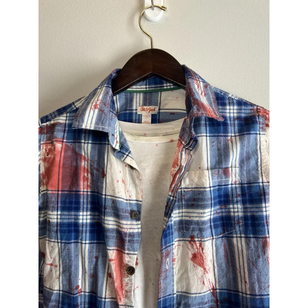 Zombie Halloween Costume Teens Jeans Tshirt And Flannel Homemade Size Small